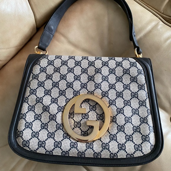 Gucci Handbags - RARE Vintage Gucci 70s Blondie Shoulder Bag GG Saddle COA